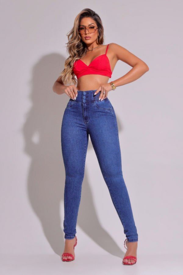 Calça Jeans Feminina Skinny Cós dos Sonhos Dubai