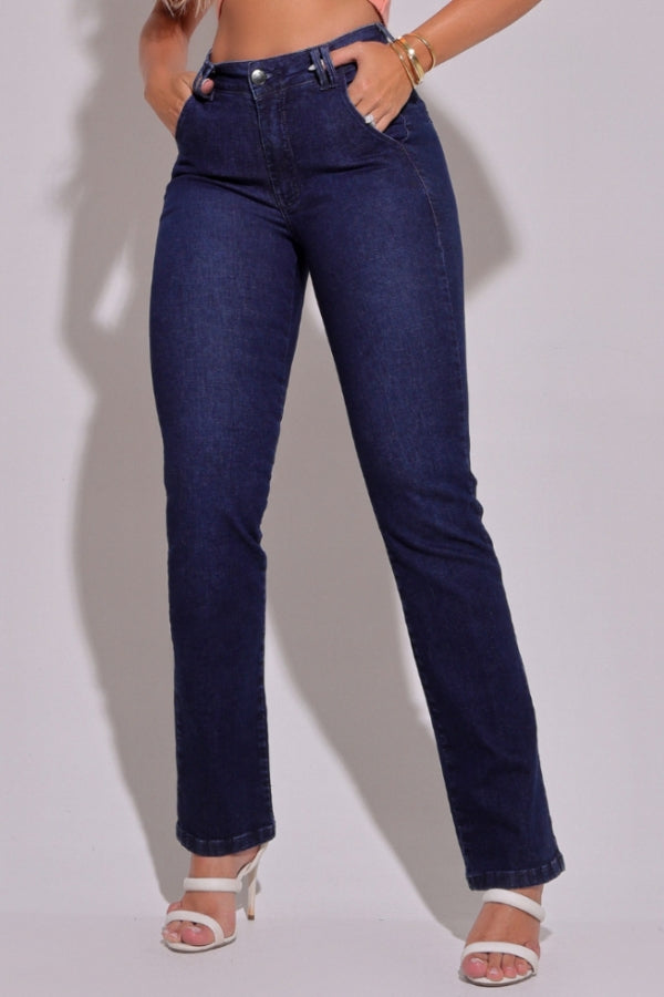 Calça Jeans Feminina Alfaiataria Reta Atenas