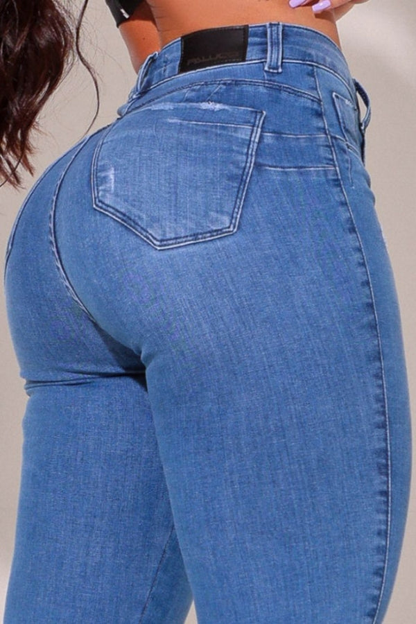 Calça Jeans Feminina Modeladora Skinny Destroyed Florença