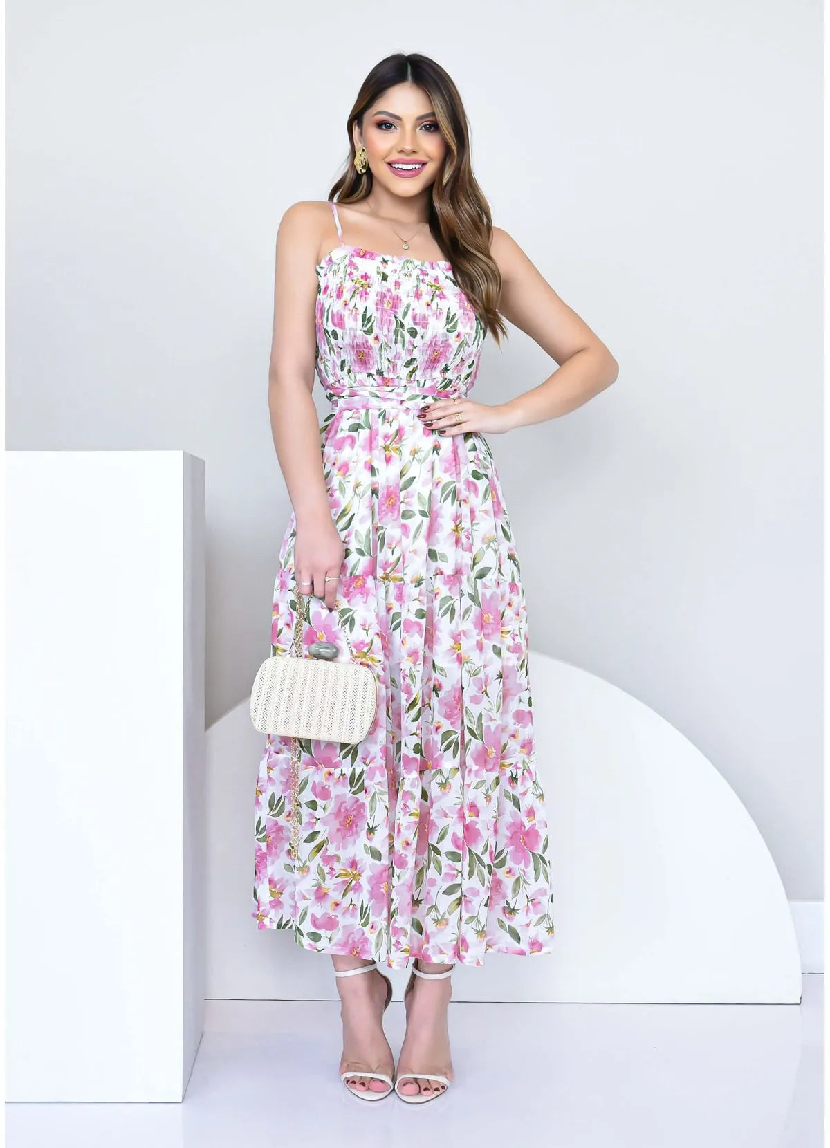 Vestido Longo Lastex Garden