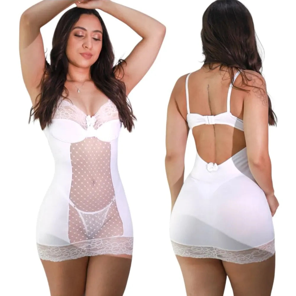 Camisola cirrê com tule sexy feminina luxo